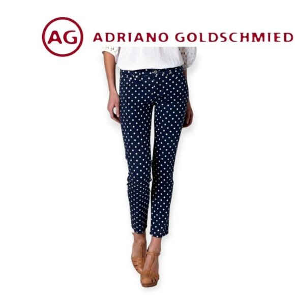 Anthropologie **AG Stevie Ankle Jeans** Polka Dot NWT Size 25 - Picture 1 of 9